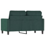 Canapé à 2 places Vert foncé 120 cm Velours – Image 3