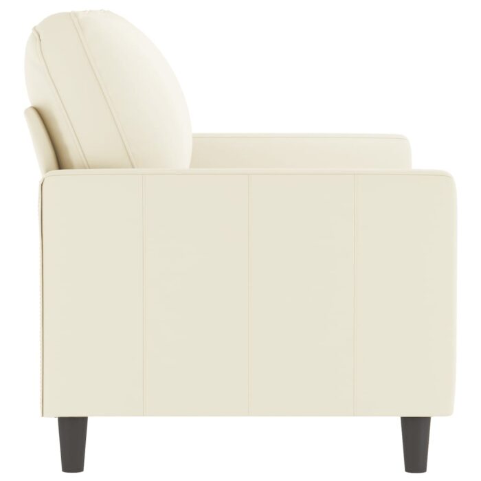 Canapé à 2 places Crème 120 cm Velours – Image 2