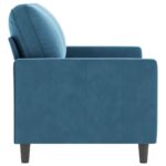 Canapé à 2 places Bleu 120 cm Velours – Image 2