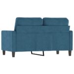 Canapé à 2 places Bleu 120 cm Velours – Image 3