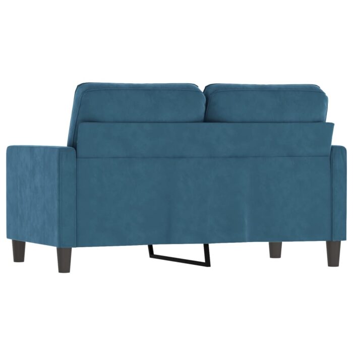 Canapé à 2 places Bleu 120 cm Velours – Image 3
