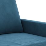 Canapé à 2 places Bleu 120 cm Velours – Image 4