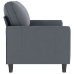 Canapé à 2 places Gris foncé 140 cm Velours – Image 2
