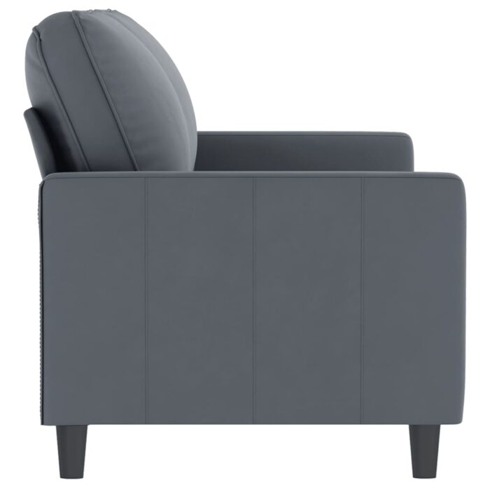 Canapé à 2 places Gris foncé 140 cm Velours – Image 2