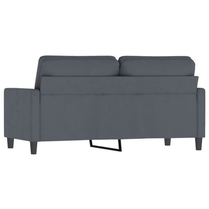 Canapé à 2 places Gris foncé 140 cm Velours – Image 3