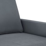 Canapé à 2 places Gris foncé 140 cm Velours – Image 4