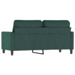 Canapé à 2 places Vert foncé 140 cm Velours – Image 3