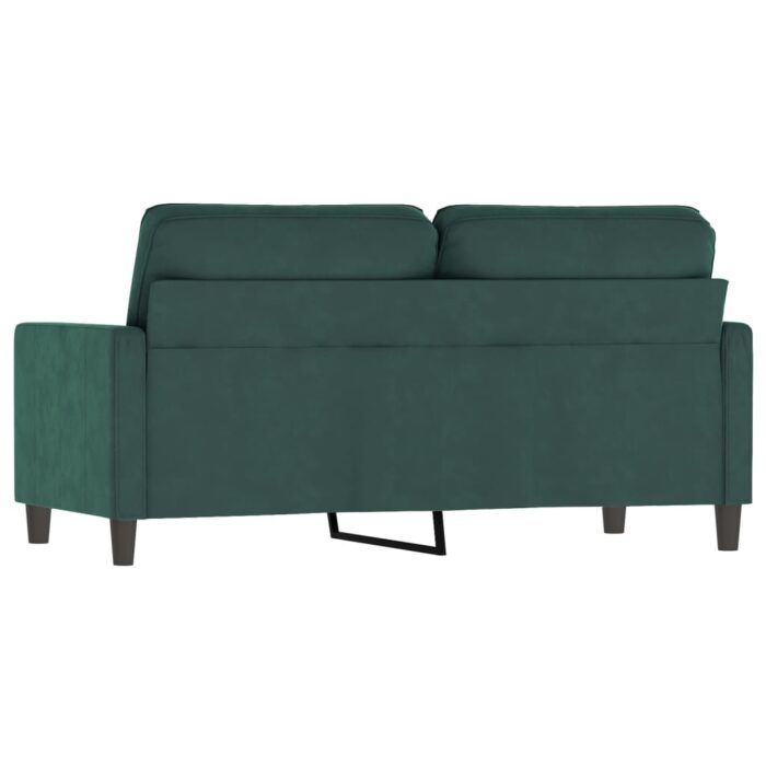 Canapé à 2 places Vert foncé 140 cm Velours – Image 3