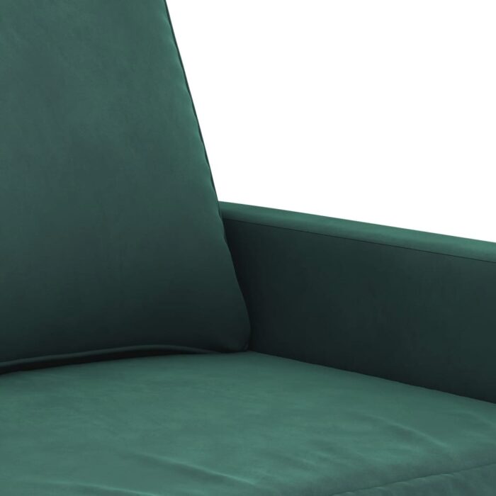 Canapé à 2 places Vert foncé 140 cm Velours – Image 4