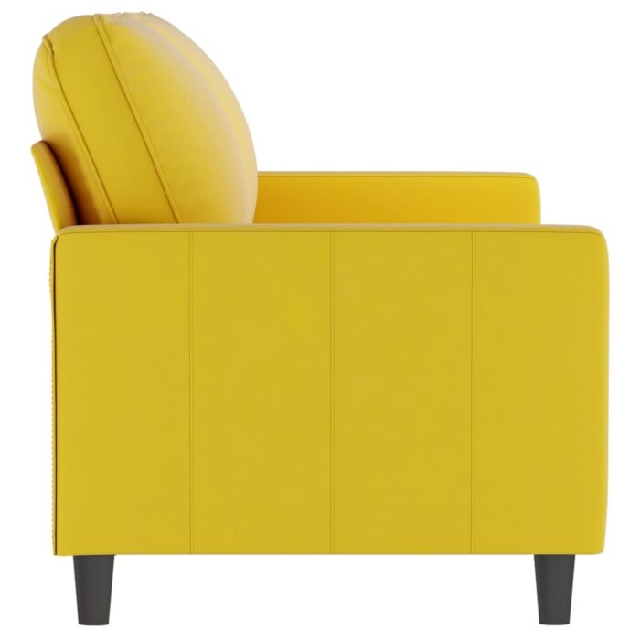 Canapé à 2 places Jaune 140 cm Velours – Image 2