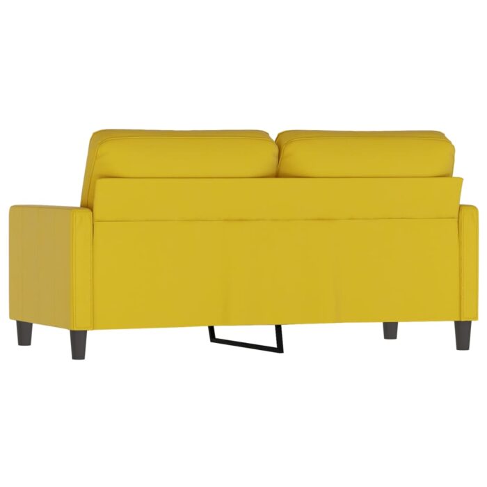 Canapé à 2 places Jaune 140 cm Velours – Image 3