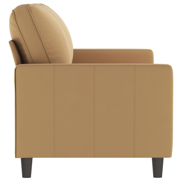 Canapé à 2 places Marron 140 cm Velours – Image 2