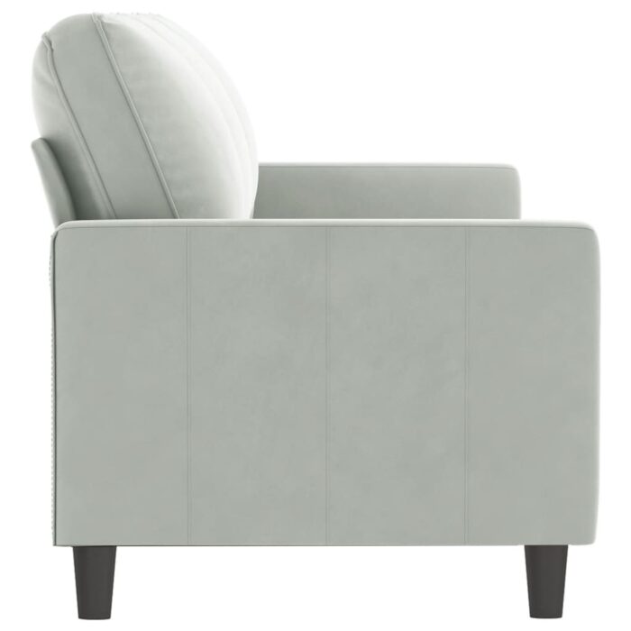 Canapé à 3 places Gris clair 180 cm Velours – Image 2