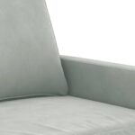 Canapé à 3 places Gris clair 180 cm Velours – Image 4