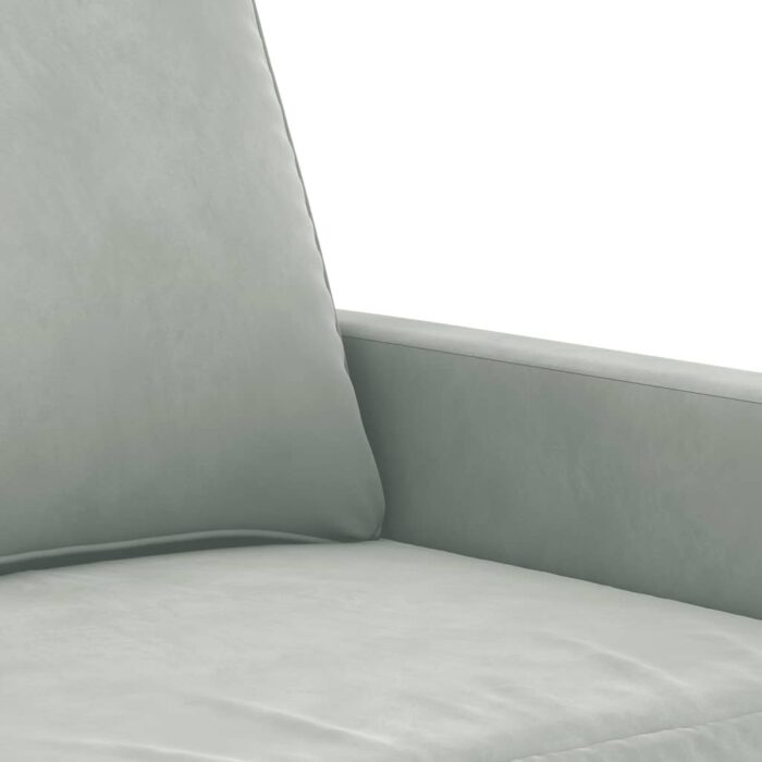 Canapé à 3 places Gris clair 180 cm Velours – Image 4