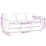 Canapé à 3 places Gris clair 180 cm Velours – Image 6
