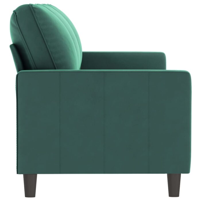 Canapé à 3 places Vert foncé 180 cm Velours – Image 2
