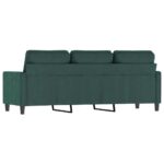 Canapé à 3 places Vert foncé 180 cm Velours – Image 3