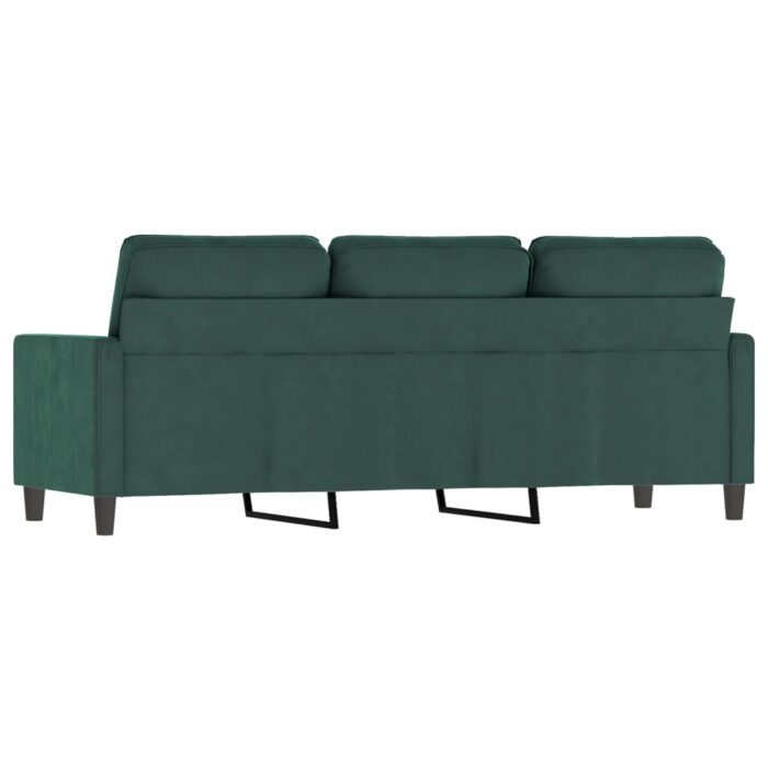 Canapé à 3 places Vert foncé 180 cm Velours – Image 3