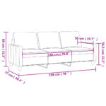 Canapé à 3 places Marron 180 cm Velours – Image 6