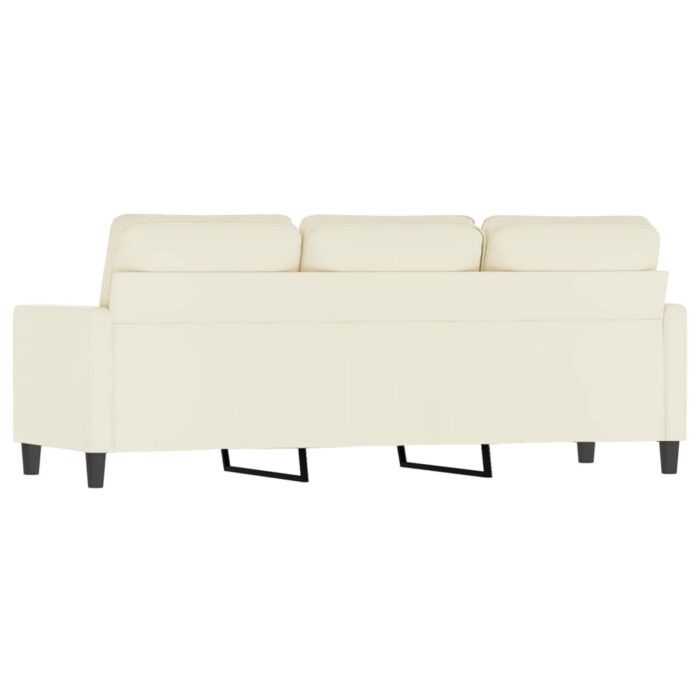 Canapé à 3 places Crème 180 cm Velours – Image 3