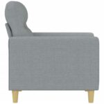 Fauteuil Gris clair 60 cm Tissu – Image 2