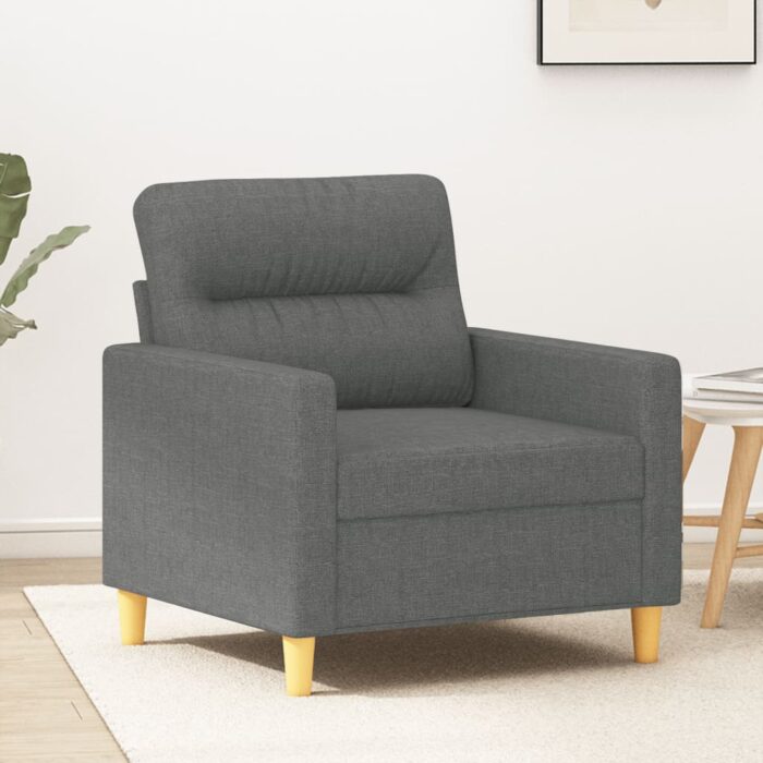 Fauteuil Gris foncé 60 cm Tissu – Image 1