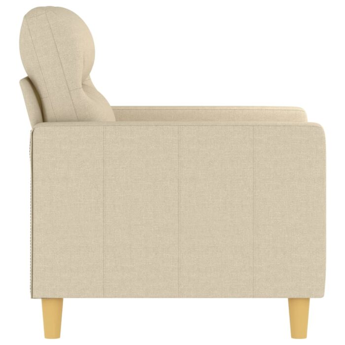 Fauteuil Crème 60 cm Tissu – Image 2