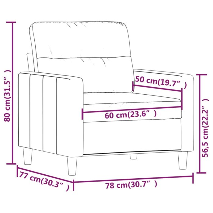 Fauteuil Crème 60 cm Tissu – Image 6
