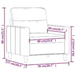 Fauteuil Jaune clair 60 cm Tissu – Image 6