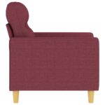 Fauteuil Rouge bordeaux 60 cm Tissu – Image 2