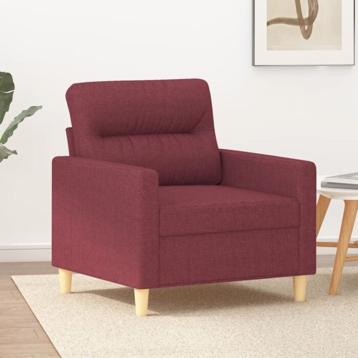 Fauteuil Rouge bordeaux 60 cm Tissu – Image 1