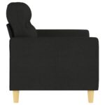 Canapé à 2 places Noir 120 cm Tissu – Image 2