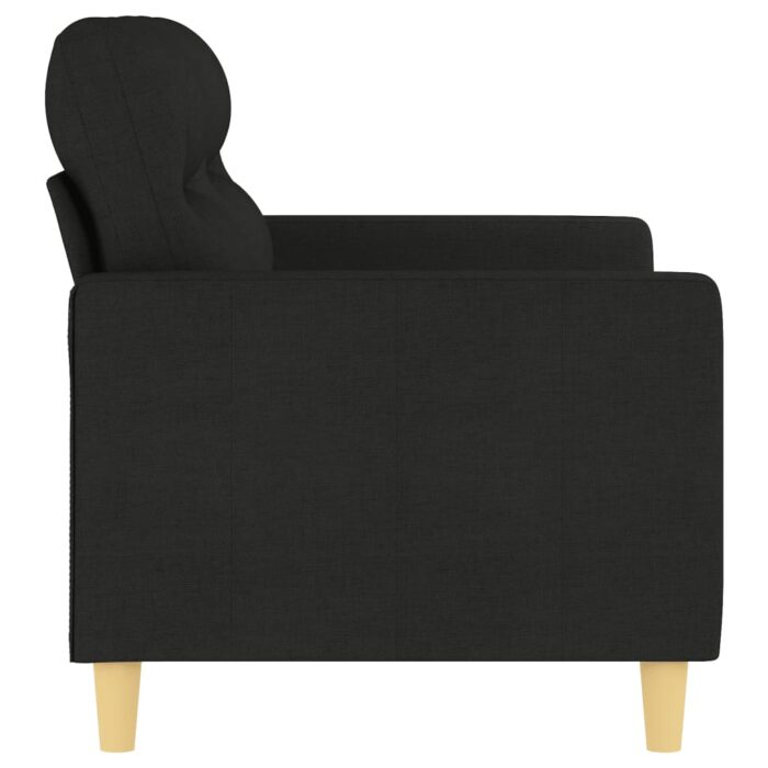 Canapé à 2 places Noir 120 cm Tissu – Image 2