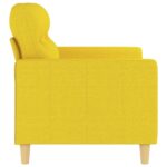 Canapé à 2 places Jaune clair 120 cm Tissu – Image 2