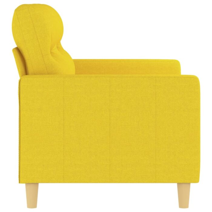 Canapé à 2 places Jaune clair 120 cm Tissu – Image 2
