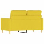 Canapé à 2 places Jaune clair 120 cm Tissu – Image 3