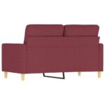 Canapé à 2 places Rouge bordeaux 120 cm Tissu – Image 3