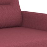 Canapé à 2 places Rouge bordeaux 120 cm Tissu – Image 4