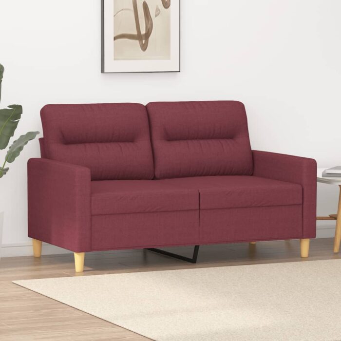Canapé à 2 places Rouge bordeaux 120 cm Tissu – Image 1