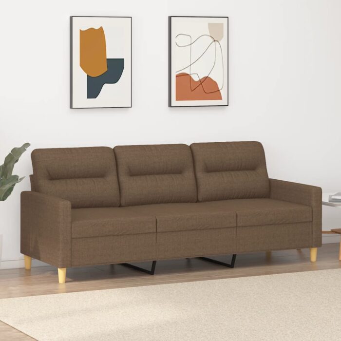 Canapé à 3 places Marron 180 cm Tissu – Image 1