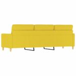 Canapé à 3 places Jaune clair 180 cm Tissu – Image 3