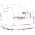 Fauteuil Gris foncé 60 cm Tissu – Image 6