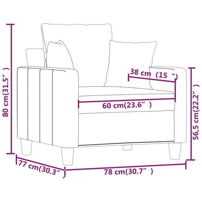 Fauteuil Gris foncé 60 cm Tissu – Image 6