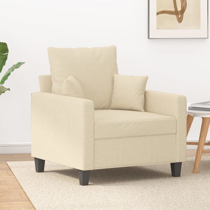 Fauteuil Crème 60 cm Tissu – Image 1