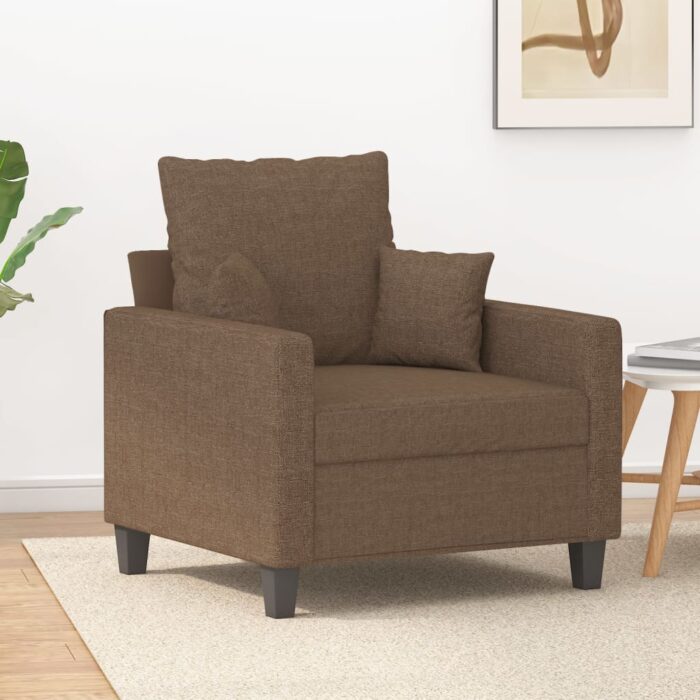 Fauteuil Marron 60 cm Tissu – Image 1