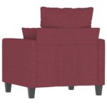 Fauteuil Rouge bordeaux 60 cm Tissu – Image 3