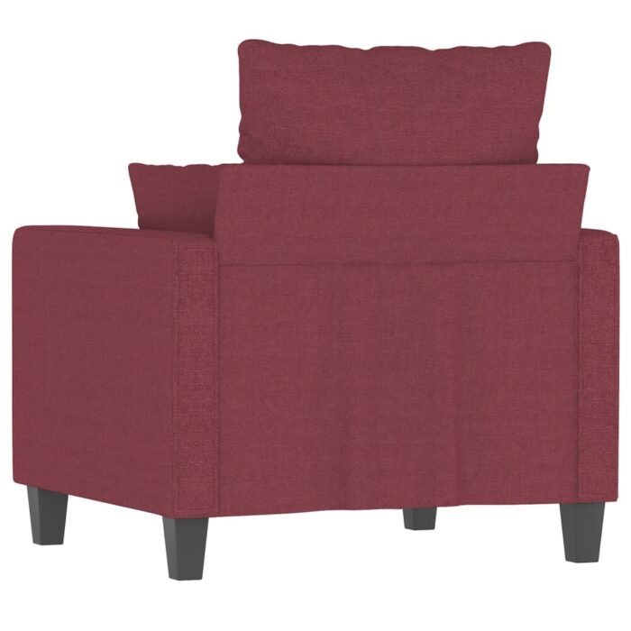 Fauteuil Rouge bordeaux 60 cm Tissu – Image 3