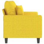 Canapé à 2 places Jaune clair 120 cm Tissu – Image 2