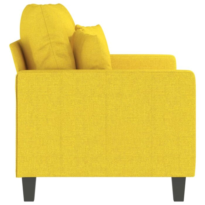 Canapé à 2 places Jaune clair 120 cm Tissu – Image 2